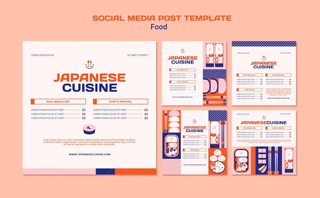 Japanese cuisine social media template