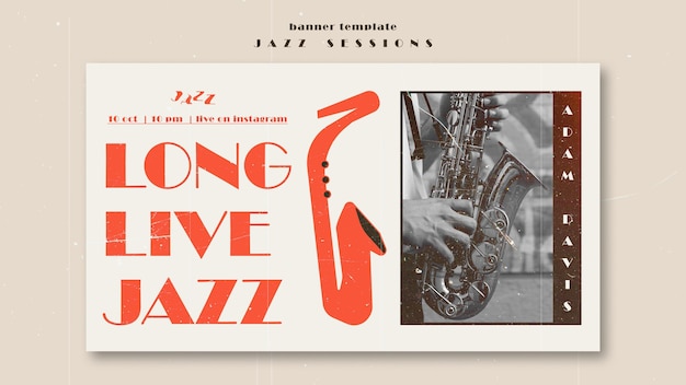 Free PSD jazz concept banner template