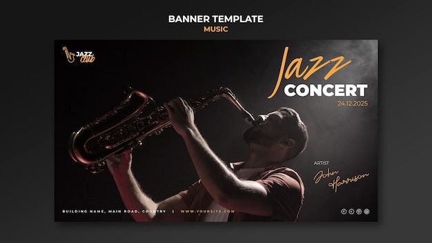 Jazz concert banner template