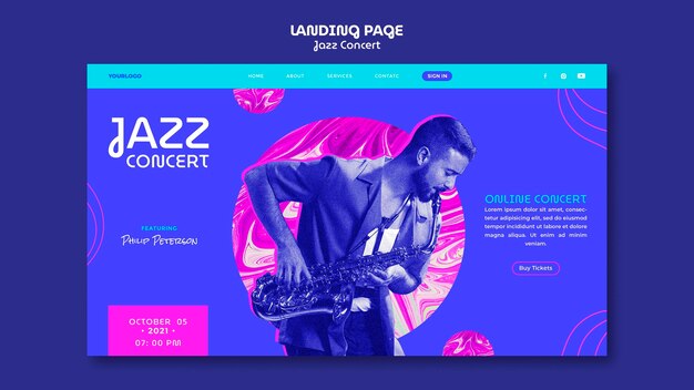 Jazz concert landing page template