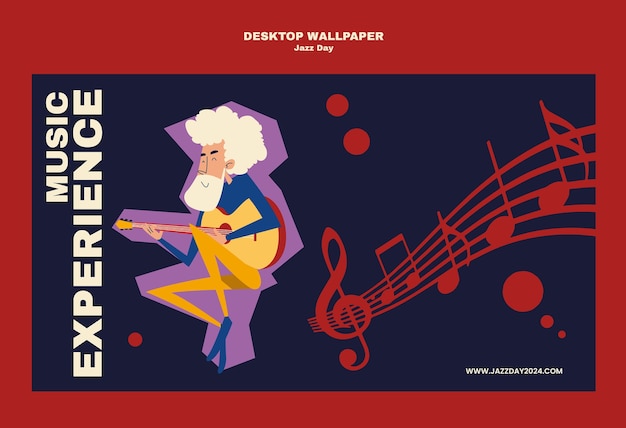 Jazz day celebration desktop wallpaper template