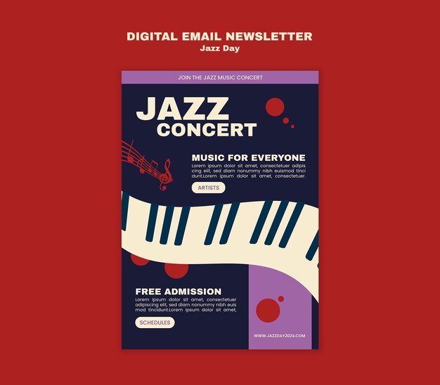 Jazz day celebration digital newsletter template