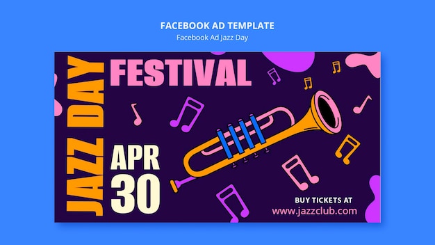 Free PSD jazz day celebration facebook template