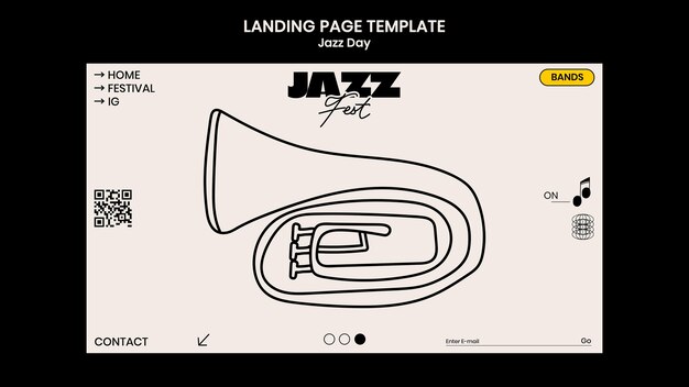 Jazz day celebration landing page template