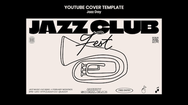 Free PSD jazz day celebration youtube cover