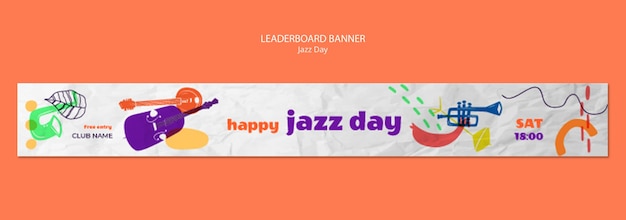 Free PSD jazz day template design