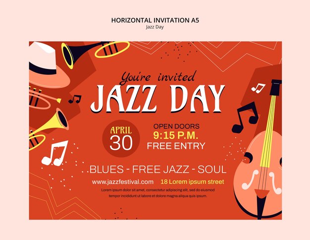 Jazz day template design