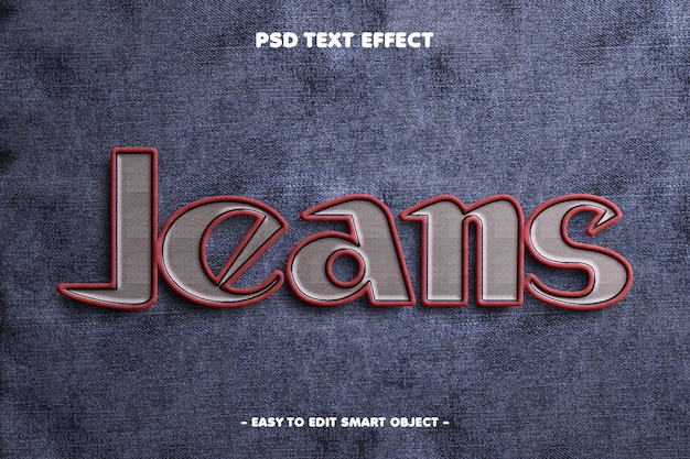 Free PSD jeans editable text effect