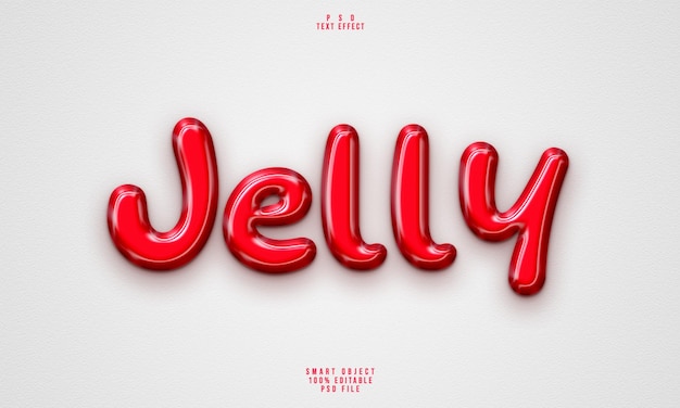 Free PSD jelly 3d editable text effect