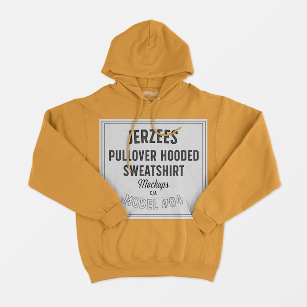 Free PSD jerzees pullover hooded sweatshirt mockup