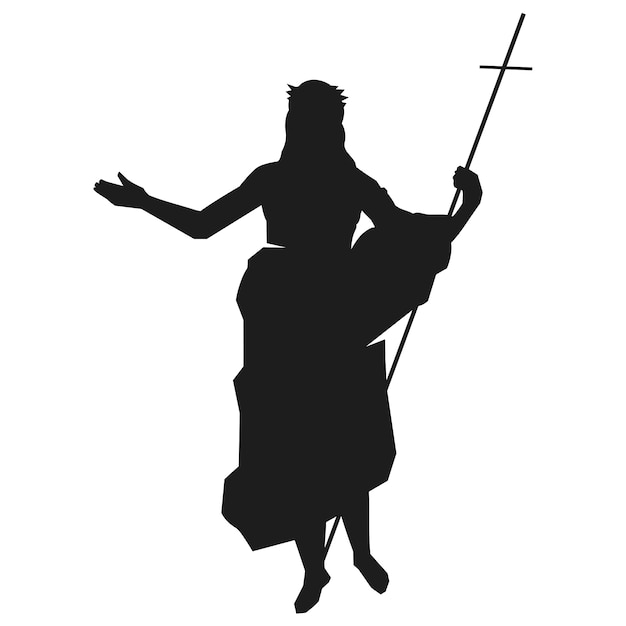 Free PSD jesus christ silhouette illustration