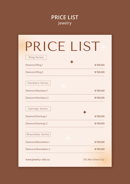 Free PSD jewelry business template