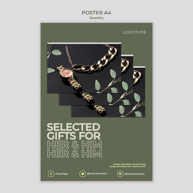 Free PSD jewelry store flyer template