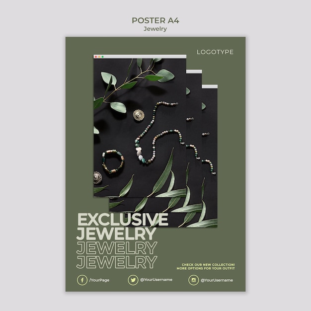 Free PSD jewelry store template poster