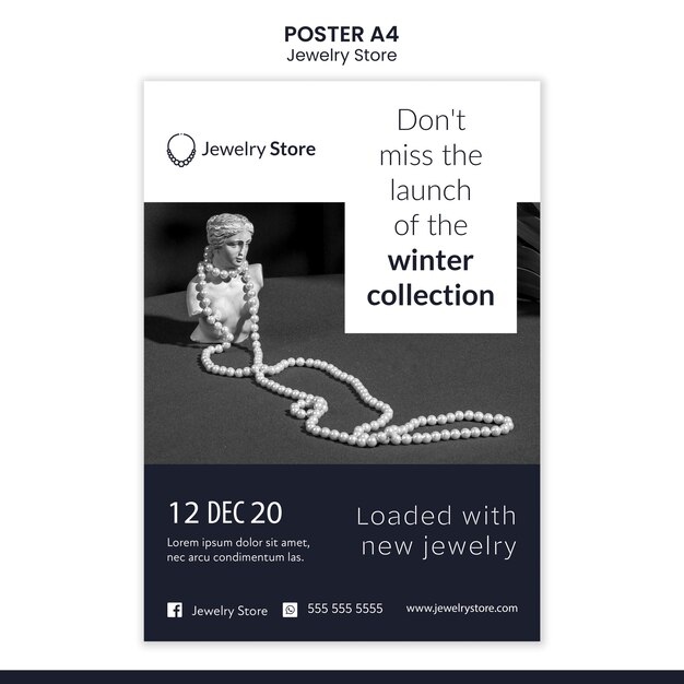 Jewerly concept poster template