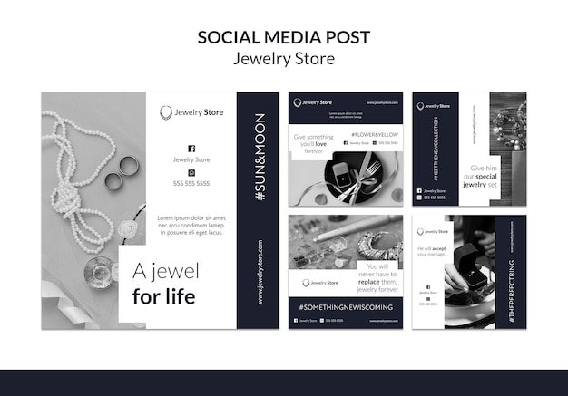 Jewerly concept social media post template