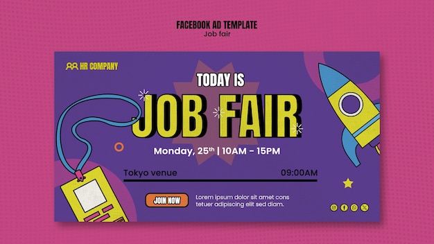 Free PSD job fair facebook template