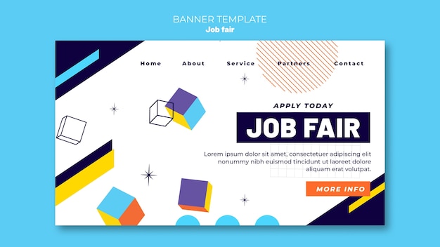 Free PSD job fair landing page template