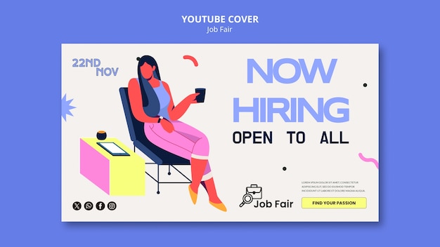 Free PSD job fair template design