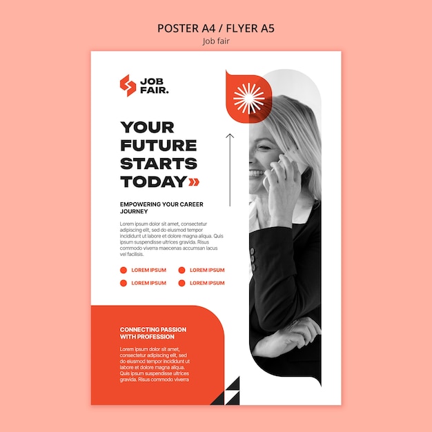 Free PSD job fair template design