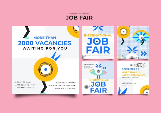 Free PSD job fair template design