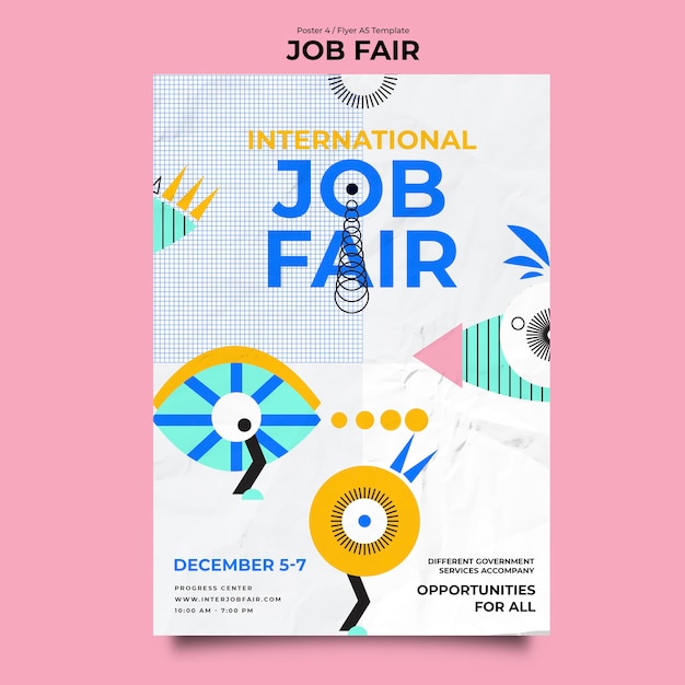 Free PSD job fair template design