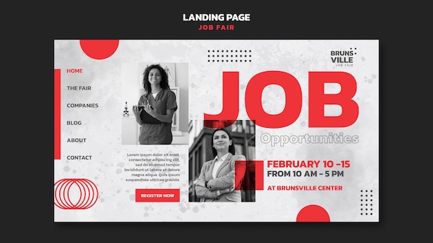 Free PSD job fair template design