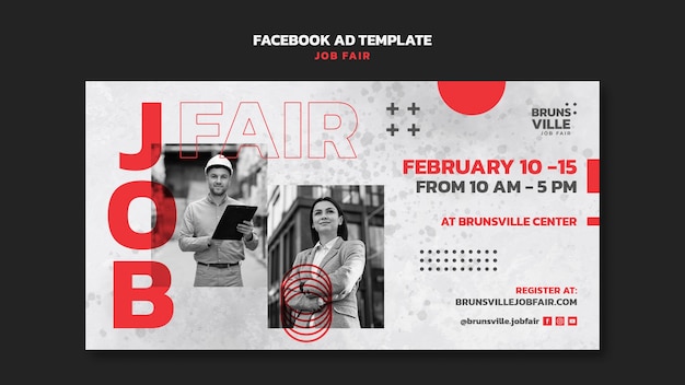 Free PSD job fair template design