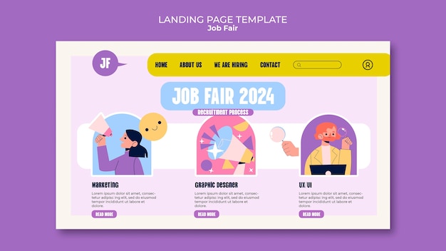 Free PSD job fair template design