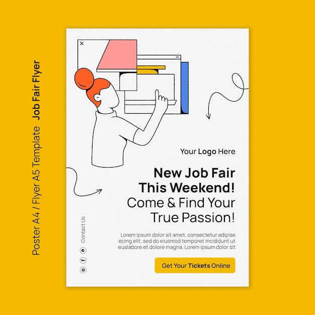 Free PSD job fair template design