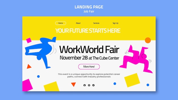 Free PSD job fair template design