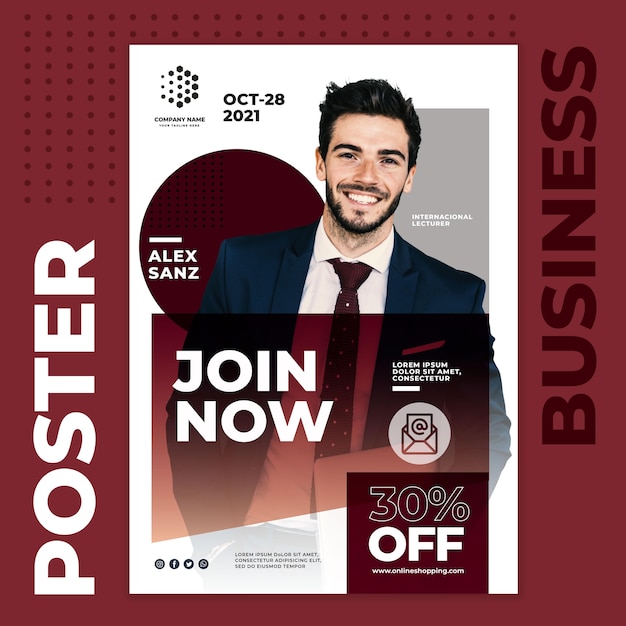 Join now business poster template