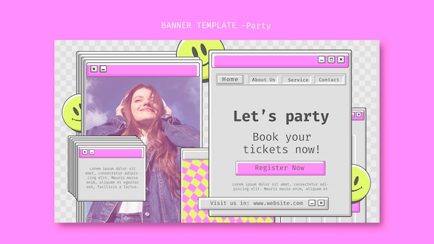 Free PSD join the party landing page template