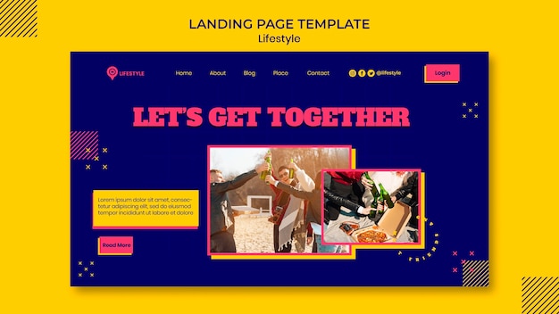 Joyful lifestyle landing page template