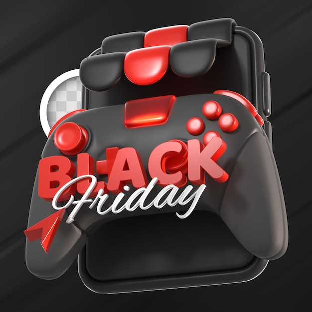 Free PSD joystick for black friday 3d illustration