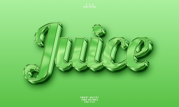 Free PSD juice 3d editable text effect