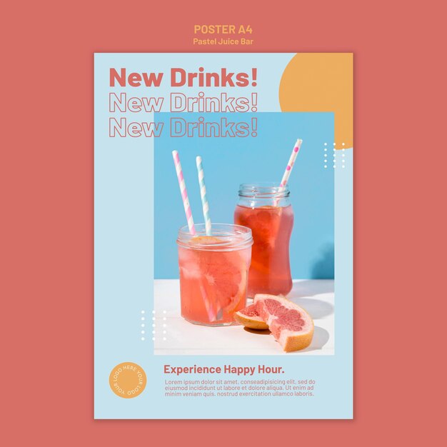 Juice bar poster template