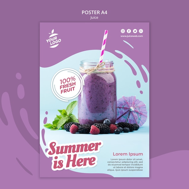 Free PSD juice bar poster template