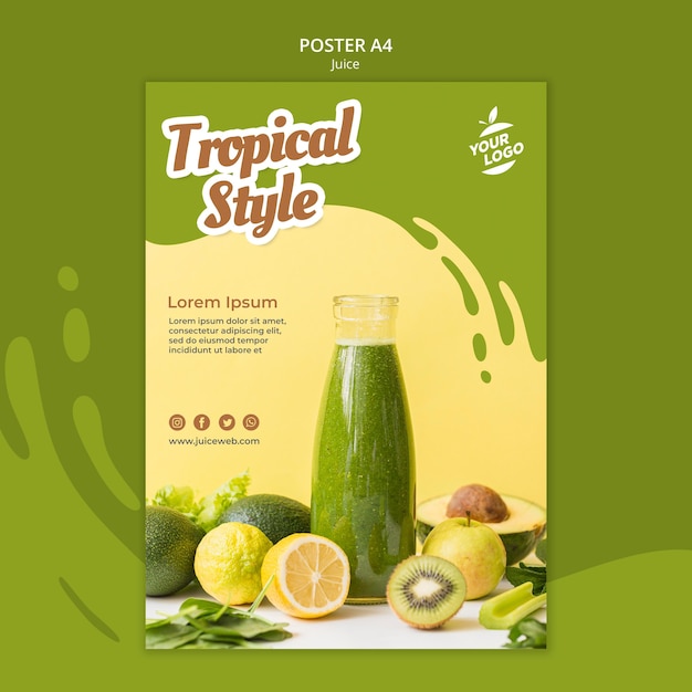 Free PSD juice bar poster template