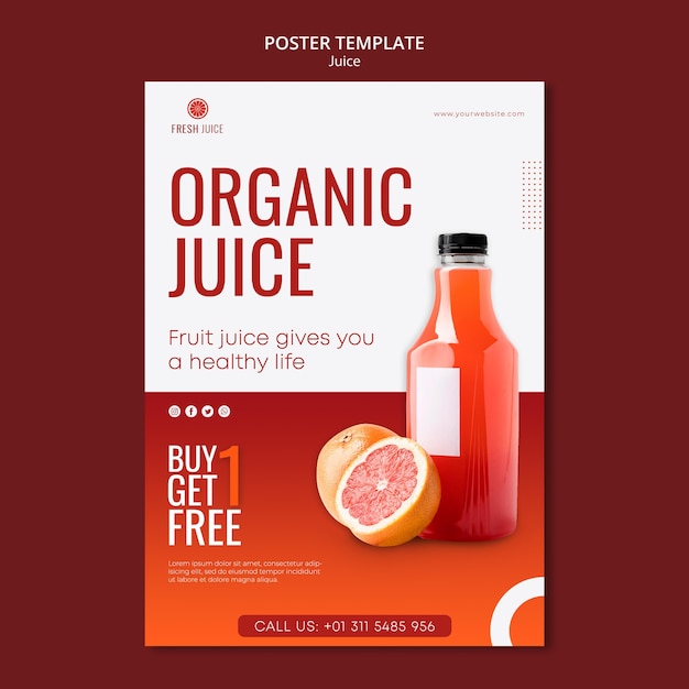 Free PSD juice bottle poster template