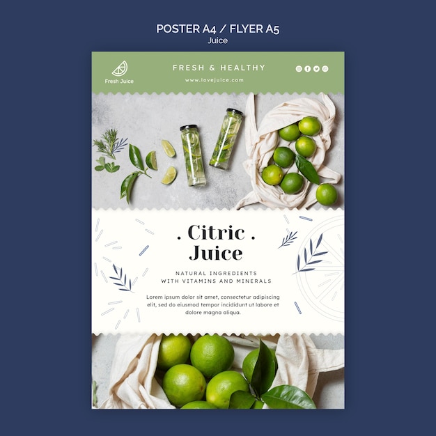 Free PSD juice concept poster template