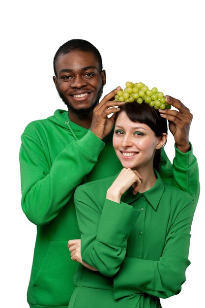 Juicy portrait of person holding food