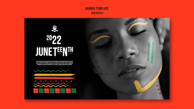 Free PSD juneteenth banner design template