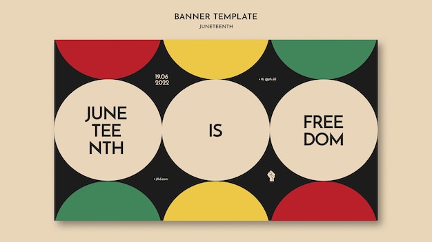 Free PSD juneteenth banner template design