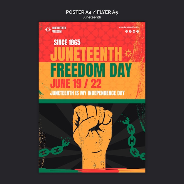 Juneteenth celebration vertical poster template