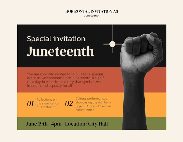 Free PSD juneteenth freedom celebration template