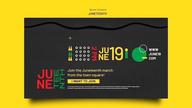 Free PSD juneteenth horizontal banner template