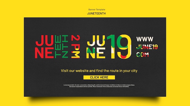 Free PSD juneteenth horizontal banner template