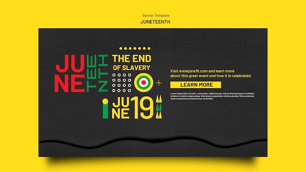 Free PSD juneteenth horizontal banner template