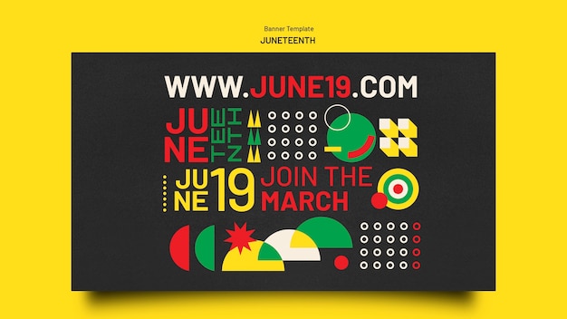 Free PSD juneteenth horizontal banner template